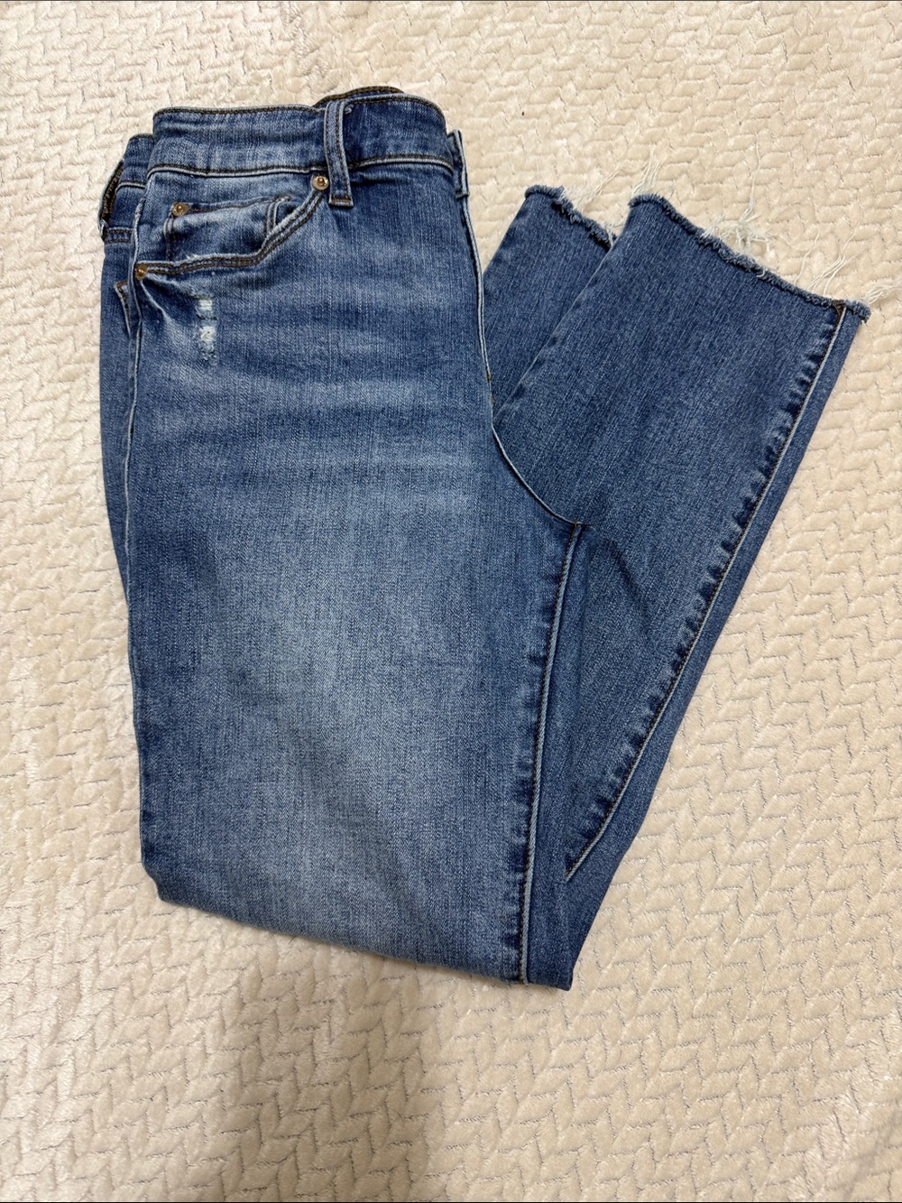 STS Blue Women's Medium Wash Raw-Hem Skinny Jeans